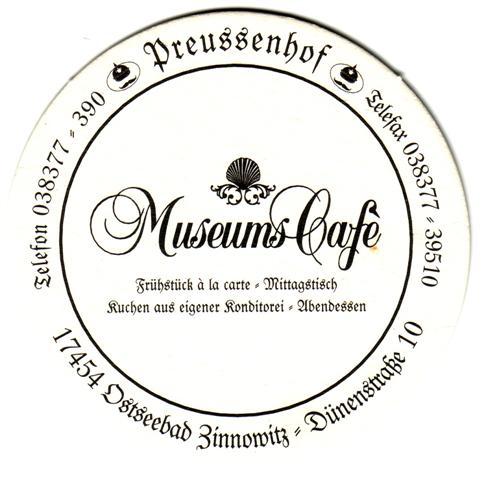 zinnowitz vg-mv preussenhof 2ab (rund200-museums cafe-schwarz)